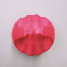 Factory Direct Sales Amazon Hot Sale Hand-held Silicone Shampoo Brush Massage Brush Shampoo Comb Bath Massage Tool (Option: Red)